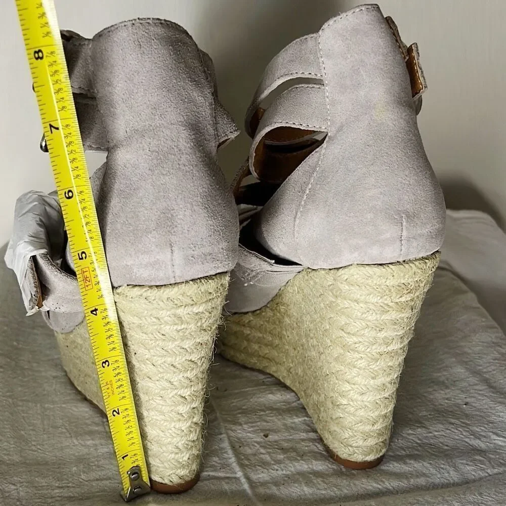 Kelsi Dagger Griselda Suede Espadrille Gray Size 7 New